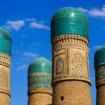 گلدسته‌های مدرسه چارمنار در بخارا + عکس