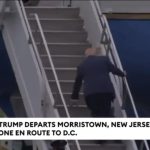 لیز خوردن ترامپ روی پله های هواپیما + فیلم