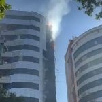 اطفای حریق برج زمرد تبریز توسط آتش نشانان + ویدئو اطفای حریق برج زمرد تبریز توسط آتش نشانان + ویدئو