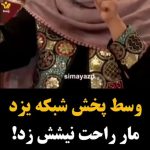 نیش زدن ناگهانی مهمان برنامه صداوسیما توسط مار + فیلم