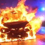 آتش گرفتن ماشین به علت گرمای شدید در عراق + فیلم