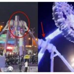 لحظه وحشتناک سقوط یک چرخ فلک + فیلم