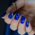 انواع جدیدترین طراحی ناخن آبی کاربنی