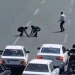 واکنش جالب تهرانی ها به سقوط سبد جوجه‌ اردک‌ها وسط اتوبان / فیلم