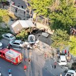 ترمز بریدن تریلی در نوشهیر و زیر گرفتن خودروها + فیلم