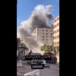 لحظه حمله اسرائیل به برج مسکونی النور/ فیلم