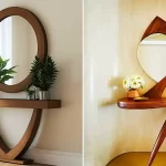 آینه کنسول چوبی مدرن زیبا؛ ۱۵ مدل شیک و جذاب برای دکوراسیون منزل
