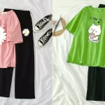 تیشرت شلوار زنانه تریکو؛ ۱۵ مدل شیک و راحت برای استایل روزمره دخترانه