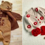 ست بافتنی بچه گانه؛ ۱۵ مدل جذاب و شیک مناسب روزهای پاییزی کودک